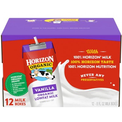 Horizon Organic Vanilla Lowfat Milk - 12 Pack