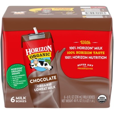 Horizon Organic Chocolate Lowfat Milk - 6 Pack