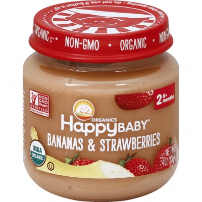 Happy Baby Organics Bananas & Strawberries Stage 2 Baby Food