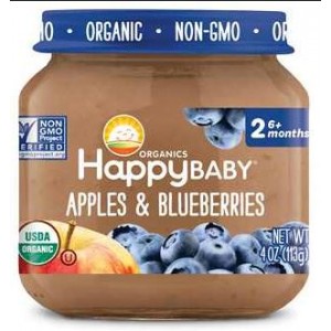 Happy Baby Organics Apples and Blueberries Stage 2 Food