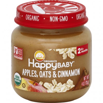 Happy Baby Organics Apples Oats & Cinnamon Stage 2 Food