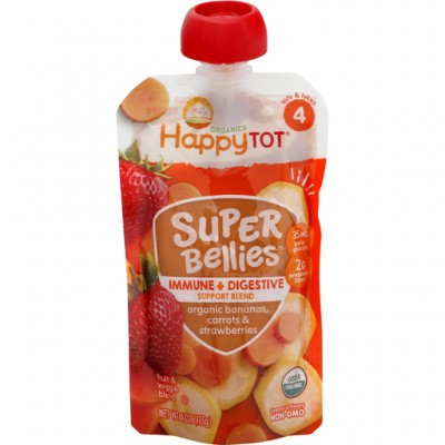 Happy Tot Organics Stage 4 Bananas Carrots & Strawberries Baby Food