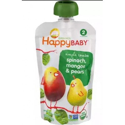Happy Baby Stage 2 Simple Combos - Spinach Mangos & Pears