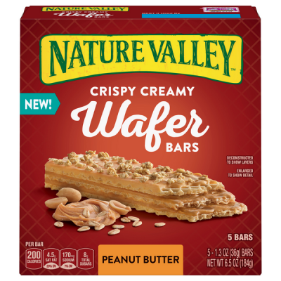 Nature Valley Creamy Crispy Wafer Bars - Peanut Butter, 5 ct