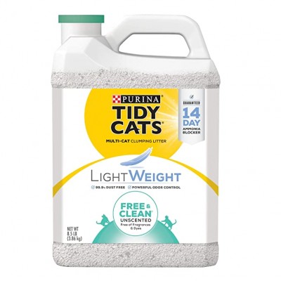 Purina Tidy Cats LightWeight Cat Litter Free & Clean with Ammonia Blocker 8.5 lb. Jug