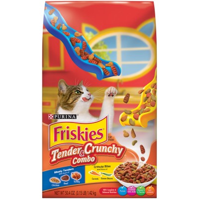 Purina Friskies Dry Cat Food Tender & Crunchy Combo 3.15 lb. Bag